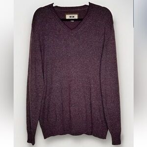 Wool Men’s XL V Crew Neck Pullover Sweater Plum Sweatshirt EUC Joseph Abboud
